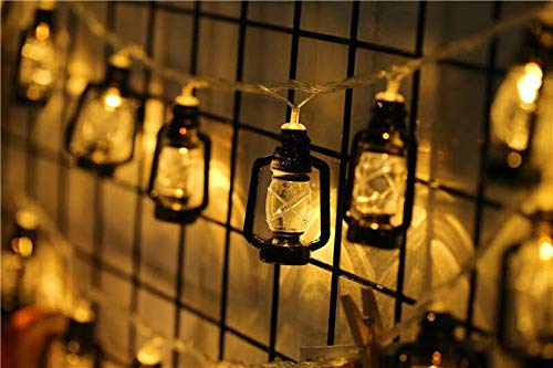 AtneP Black Lantern 16 LED Fairy String Lights for Home Decoration | Festival Decor Lights Diwali Christmas | Warm White - Image 3