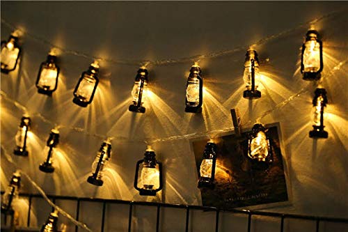 AtneP Black Lantern 16 LED Fairy String Lights for Home Decoration | Festival Decor Lights Diwali Christmas | Warm White - Image 5