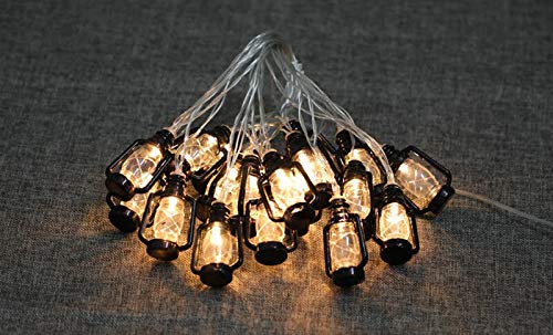 AtneP Black Lantern 16 LED Fairy String Lights for Home Decoration | Festival Decor Lights Diwali Christmas | Warm White - Image 6