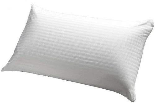Atootfusion Black Hosiery Medium Hard Cotton Bed Pillow for Perfect Neck Support (16" x 25") Hard Pillow White Striped Set of 02 - Image 4