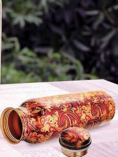 Ayurveda CopperTM| Pure Copper Modern Art Printed with Outside Lacquer Copper Water Bottle for Travelling Purpose,Gym,Yoga Ayurveda Healing |1000 ML Set of 1 - Image 3