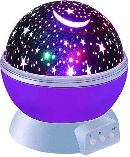 AZOD Star Projector Romantic LED 360 Degree Rotation 4 LED Bulbs 9 Light Color Changing with USB Cable Night Light Lamp (Multicolour) - Image 8