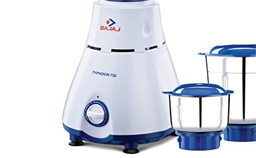 Bajaj Typhoon 750-Watt Mixer Grinder with 3 Jars (White/Turquoise) - Image 7
