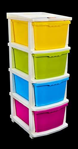 Bathla Stomo 4 – Extra Large Multi-Purpose Modular Drawer Storage System for Home & Office with Trolley Wheels & Anti-Slip Shoes (Multicolour) - Image 4