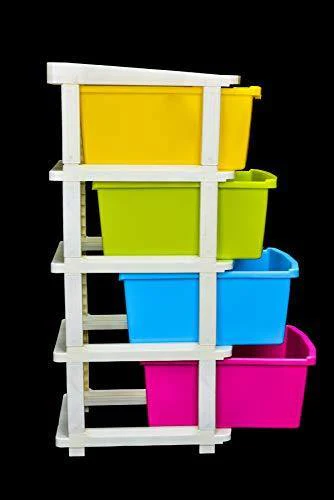 Bathla Stomo 4 – Extra Large Multi-Purpose Modular Drawer Storage System for Home & Office with Trolley Wheels & Anti-Slip Shoes (Multicolour) - Image 5