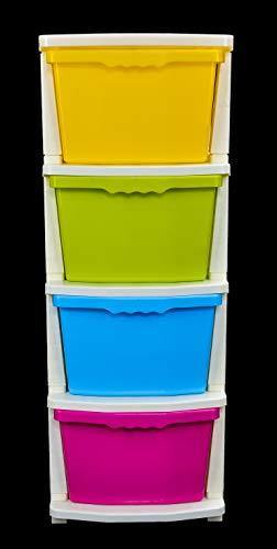 Bathla Stomo 4 – Extra Large Multi-Purpose Modular Drawer Storage System for Home & Office with Trolley Wheels & Anti-Slip Shoes (Multicolour) - Image 6