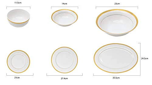 BERGNER Grace 33 Pcs Dinner Set, White, Standard - Image 2