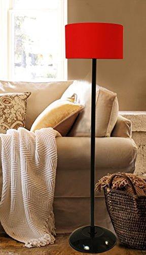 BEVERLY STUDIO 12 INCHES Drum LAMP Shade Iron Floor LAMP (RED)