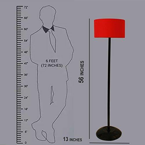 BEVERLY STUDIO 12 INCHES Drum LAMP Shade Iron Floor LAMP (RED) - Image 2