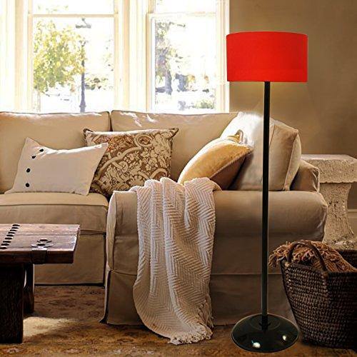 BEVERLY STUDIO 12 INCHES Drum LAMP Shade Iron Floor LAMP (RED) - Image 3