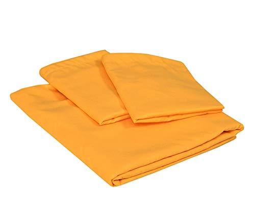 BEVI - Home Super Solid Yellow 144 TC Microfiber Double King Bedsheet with 2 Pillow Cover -(Plain Yellow) - Image 2