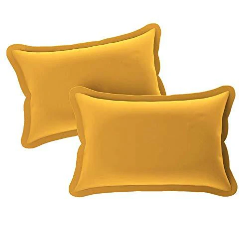 BEVI - Home Super Solid Yellow 144 TC Microfiber Double King Bedsheet with 2 Pillow Cover -(Plain Yellow) - Image 5