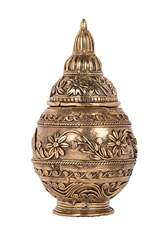 Biswa Bangla Handcrafted Dokra Table-top Laxmi Pot - Gold