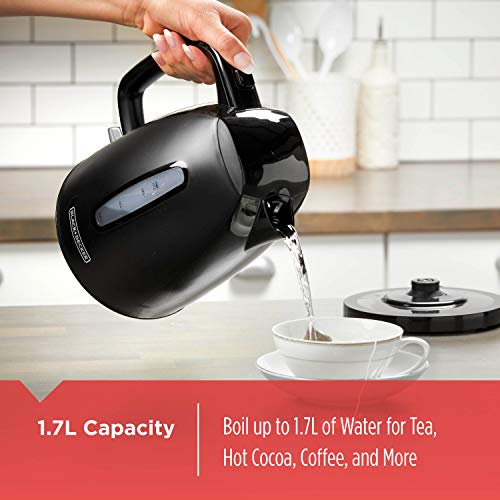BLACK+DECKER KE1500B 1.7L Rapid Boil Electric Cordless Kettle, Black - Image 4