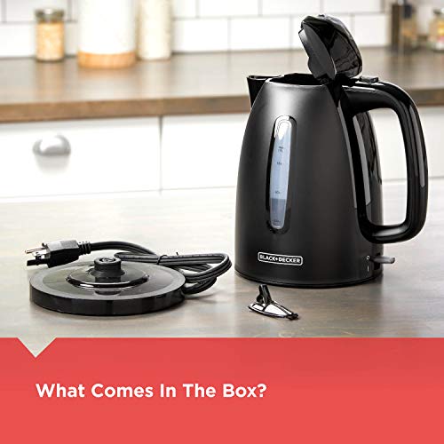 BLACK+DECKER KE1500B 1.7L Rapid Boil Electric Cordless Kettle, Black - Image 5