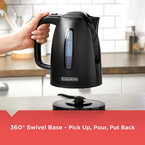 BLACK+DECKER KE1500B 1.7L Rapid Boil Electric Cordless Kettle, Black - Image 6