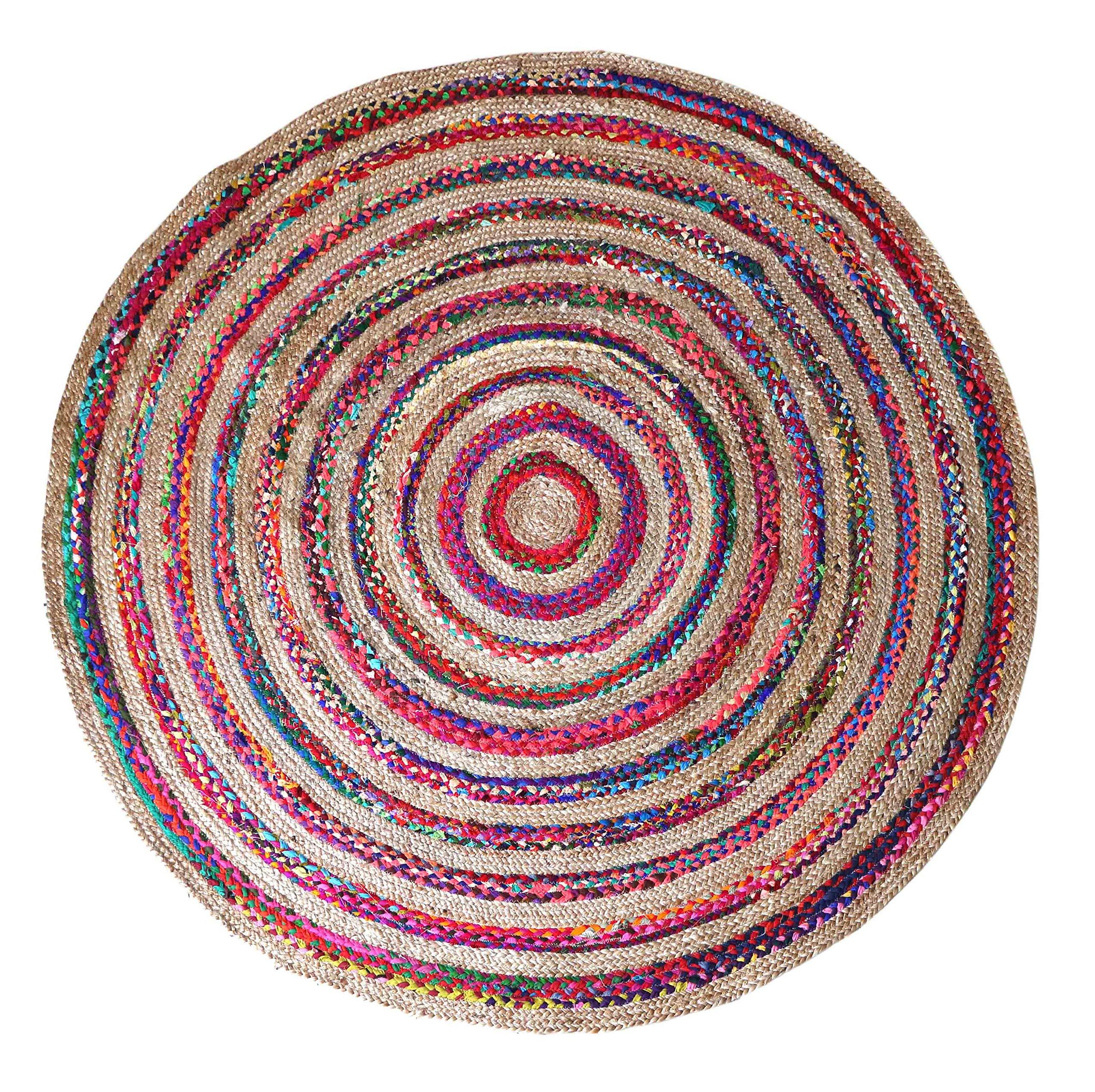 Boho Cotton and Jute Braided Floor Rug - Image 2