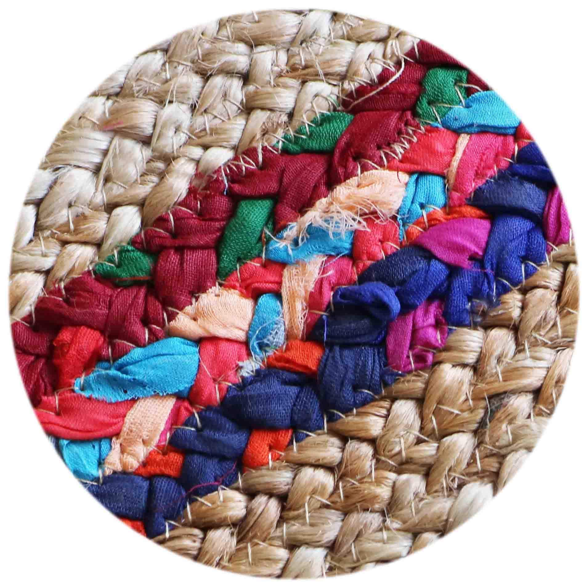 Boho Cotton and Jute Braided Floor Rug - Image 3