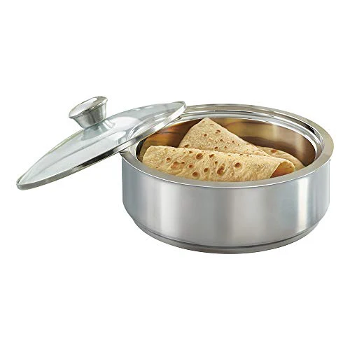 Borosil - Stainless Steel Insulated Roti Server, 1.1 Litres, Silver