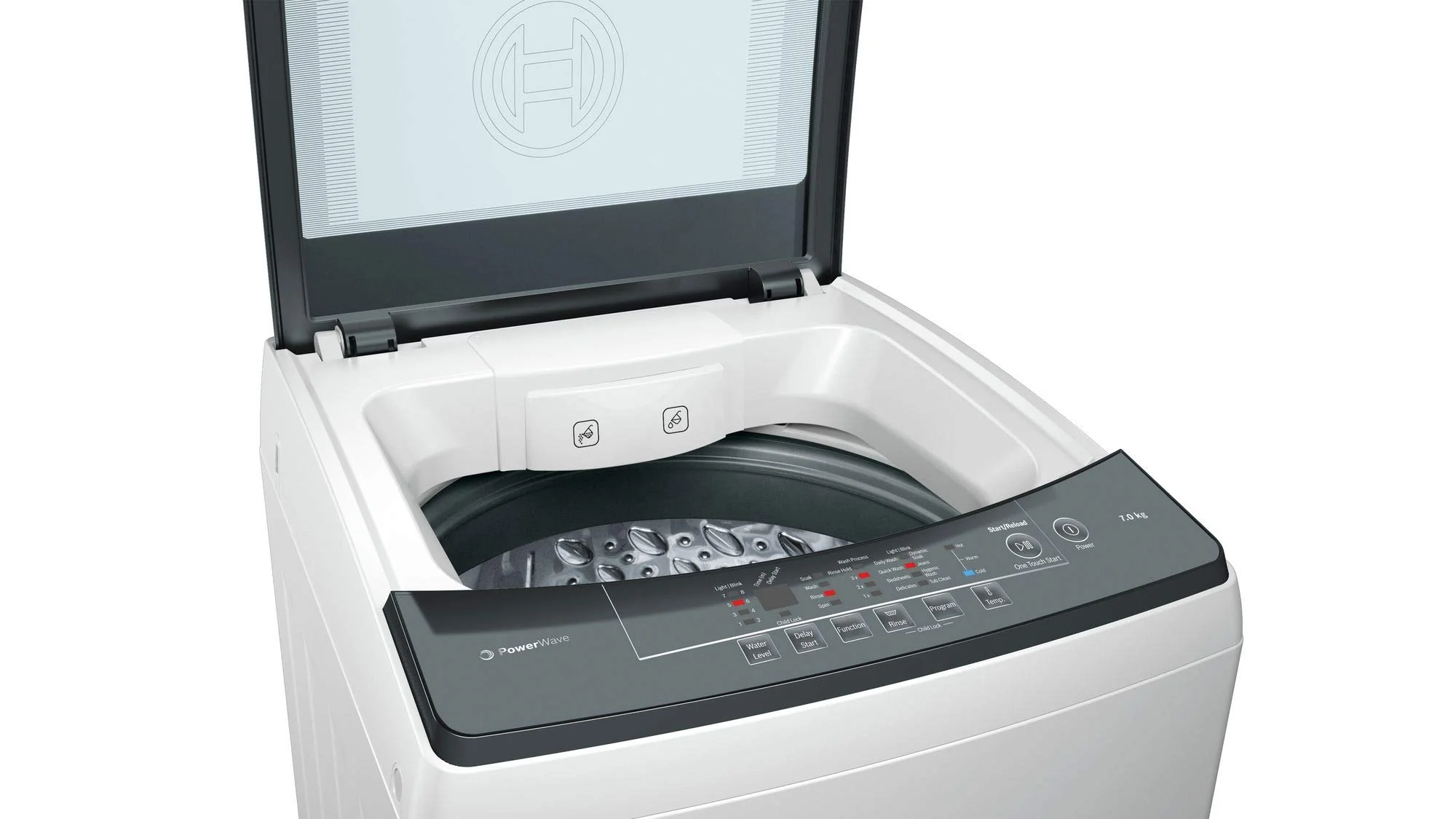 Bosch 7 kg Fully Automatic Top Load Washing Machine White (WOE704W0IN) - Image 3