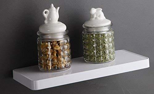 Branco ABS Plastic Multipurpose Kitchen Bathroom Shelf Wall Holder Storage Rack, Each Shelves 31x13x4 cm, White -Set of 2 - Image 6