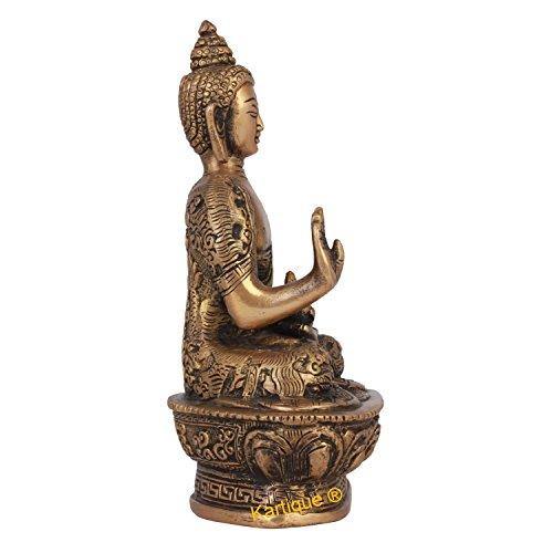 Buddha Idol Statue Blessing with Sacred Kalash & Draped in Shawl - Image 3
