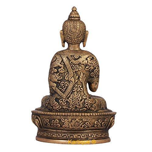 Buddha Idol Statue Blessing with Sacred Kalash & Draped in Shawl - Image 4