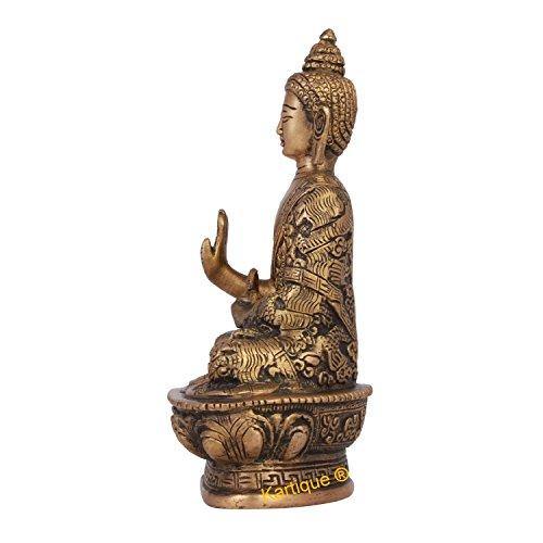 Buddha Idol Statue Blessing with Sacred Kalash & Draped in Shawl - Image 5