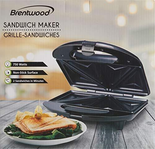 Brentwood TS-240B Black and Stainless Steel Sandwich Maker - Image 9