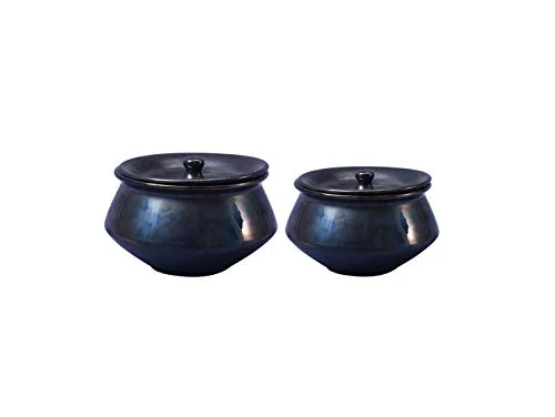 Caffeine Ceramic/Stoneware Serving Haandi Casserole (Black) - Set of 4 - Image 4