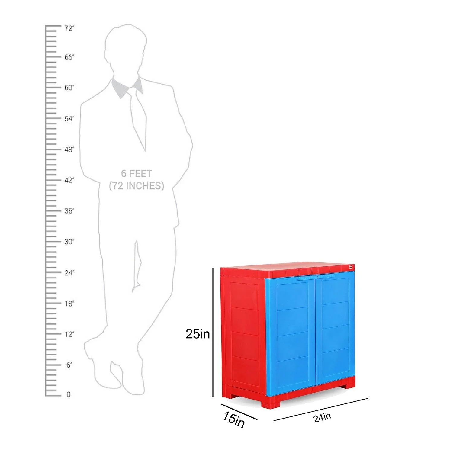 Cello Novelty Compact Cupboard - Red and Blue - Image 3