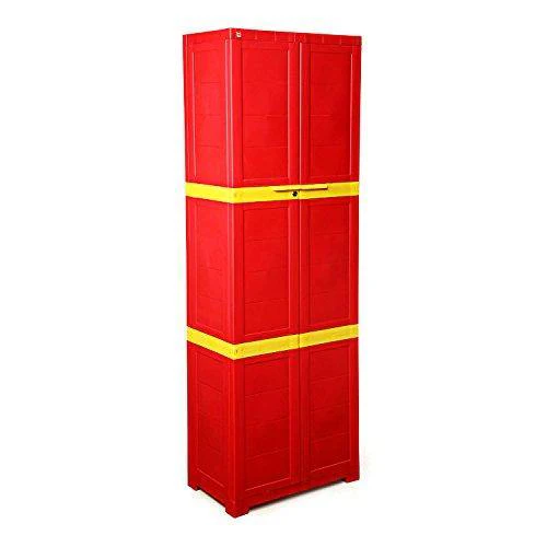 Cello Novelty Large Storage Cupboard with 4 Shelves(Red and Yellow)