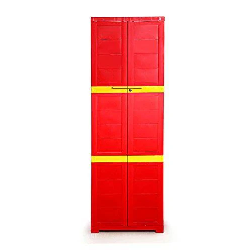 Cello Novelty Large Storage Cupboard with 4 Shelves(Red and Yellow) - Image 5