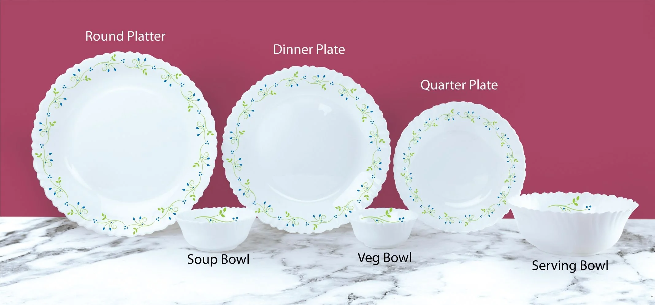 Cello Tropical Lagoon 37 Pcs Dinner Set - Image 3