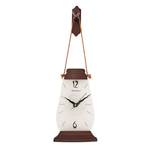 CHRONIKLE Wood Wall Clock (52 x18 cm, Brown)