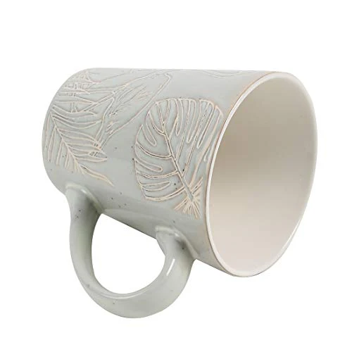 Chumbak Bahamas Leafy Tumbler Mug - Mint - Tea and Coffee Mug, Ceramic Drinking Cup, Dining and Tableware for Hot Beverages, Breakfast Mug for Home, Dishwasher and Microwave Safe, Size 3.4"x3.4"x4.5" - Image 6