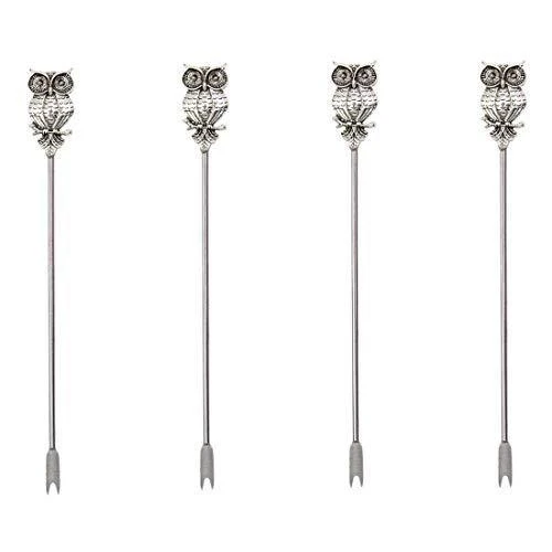 Chumbak Ornate Owl Platter with Skewers - Image 3