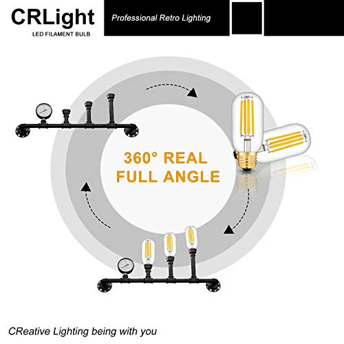 Citra Led Vintage Edison Bulbs,Antique Retro Incandescent Light Bulb 4W Squirrel Cage Filament Light Bulb T45 Classic Amber Glass E26/E27 Medium Base Dimmable (2 Pack) - Image 2