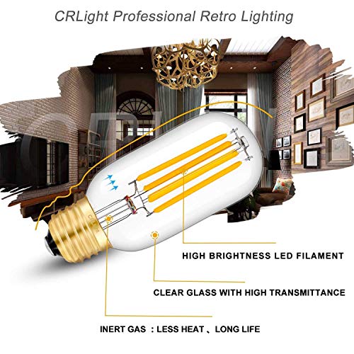 Citra Led Vintage Edison Bulbs,Antique Retro Incandescent Light Bulb 4W Squirrel Cage Filament Light Bulb T45 Classic Amber Glass E26/E27 Medium Base Dimmable (2 Pack) - Image 5