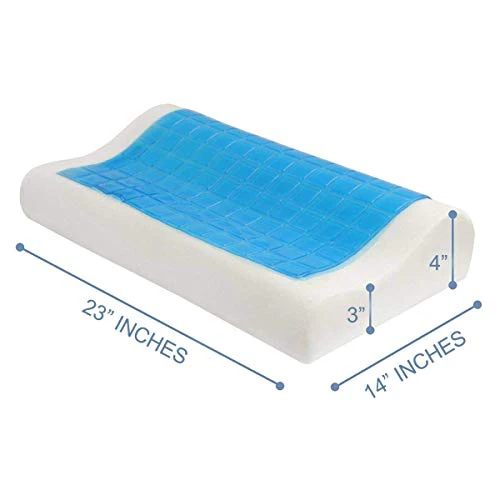 Cloth Fusion Alexia Cervical Orthopedic Contour Memory Foam Pillow with Cooling Gel Pad and Removable Bamboo Fabric Pillow Cover - Image 3