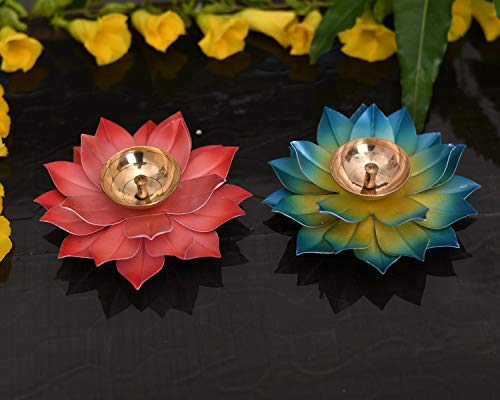 Collectible India Metal Diya (Multicolour, 5.5 X 1.5 Inch)