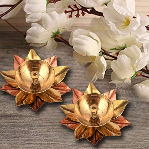 Collectible India Set of 8 Brass Small Lotus Shape Kamal Diya Oil Lamp for Home Temple Puja Articles Decor Gifts (8 Pcs) - Image 7