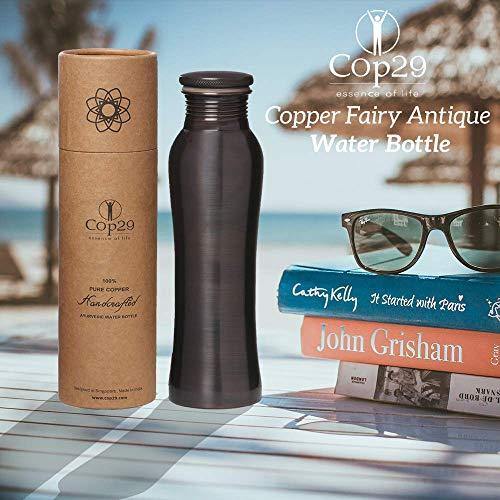 Cop29 Essence of Life - Pure Handmade Antique Finish Fairy Copper Water Bottle with Ayurvedic Health Benefits, 900ml - Image 5