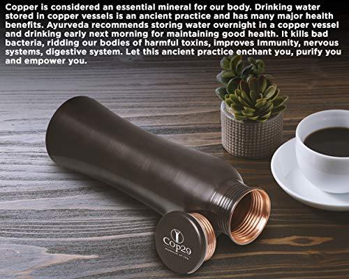 Cop29 Essence of Life - Pure Handmade Antique Finish Fairy Copper Water Bottle with Ayurvedic Health Benefits, 900ml - Image 6