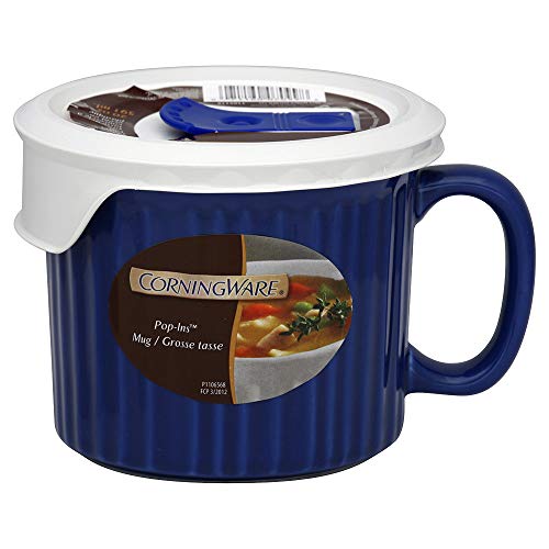 CorningWare French White Pop-Ins Mug with Vented Plastic Cover, 20-Ounce, Blueberry - Image 5