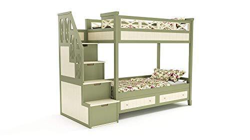 Craftatoz Solid Wooden Bunk Bed for Bedroom (Green) - Image 2