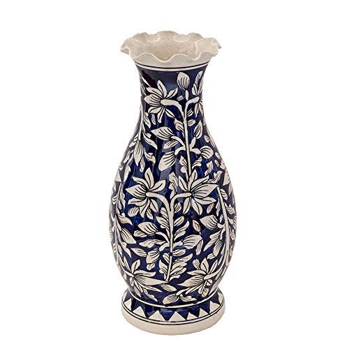Craftghar Decorative Flower Vase for Living Room | Made of Ceramic 12 inch Long Vase | Handmade Flower Vase Ceramic | Ideal Diwali Gifts for Family and Friends