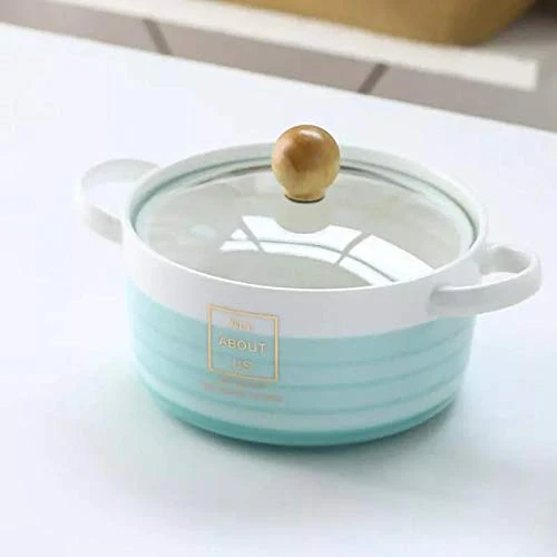 CupShup Evergreen Ceramic Casserole, Set of 1, 850 ml, Blue - Image 2