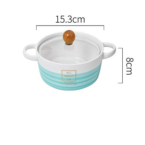 CupShup Evergreen Ceramic Casserole, Set of 1, 850 ml, Blue - Image 3