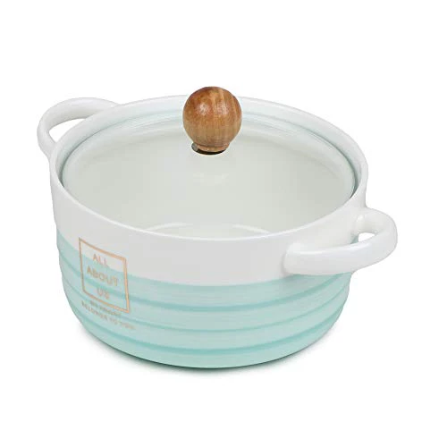 CupShup Evergreen Ceramic Casserole, Set of 1, 850 ml, Blue - Image 5